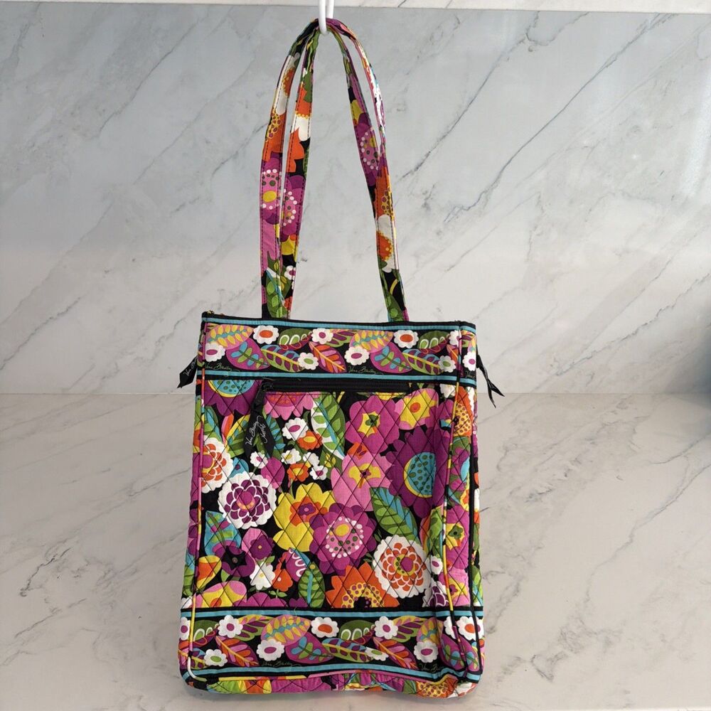 Vera Bradley Va Va Bloom Floral Triple Compartment Laptop Tote EUC